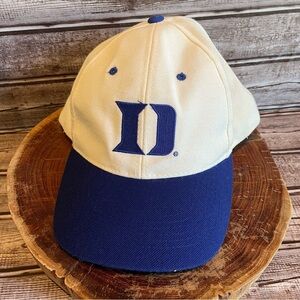 Duke blue devils baseball hat wool acrylic adjustable ivory blue vtg licensed